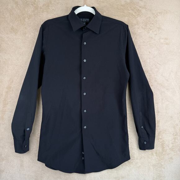 Alfani Other - Alfani‎ Shirt Mens 14-14.5 32/33 Black Slim-Fit Stretch Long-Sleeve Dress Shirt